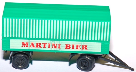 Pritschen-Lkw-Anhänger 2achsig Martini Bier grün