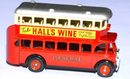 AEC Regal Double Deck Bus 1932 Halls Wine rot