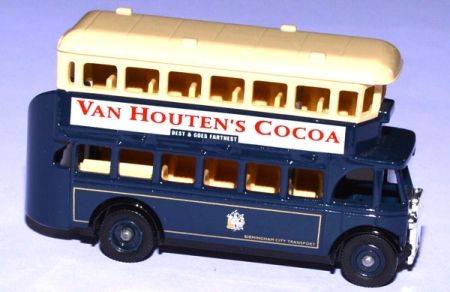 AEC Regal Double Deck Bus 1932 Van Houtens Cocoa blau