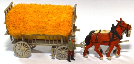 Pferdegespann Getreidewagen