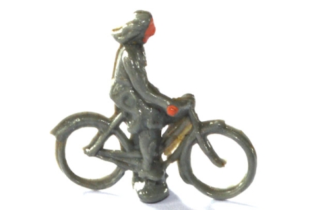 Fahrrad mit Fahrerin - Radfahrer weiblich misch-grau