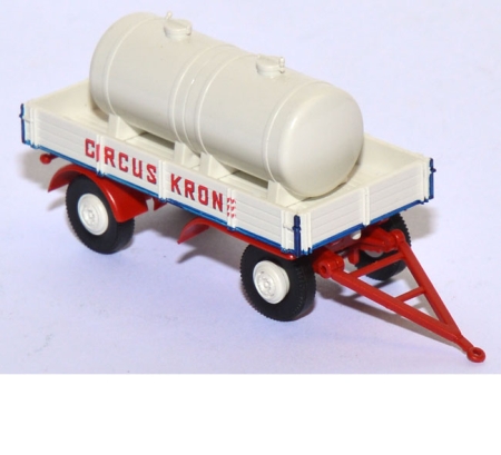 Pritschen-LKW-Anhänger mit Wassertank 2achsig Circus Krone weiß