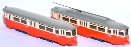 Straßenbahn - LHB Triebwagen V7 + O&K Beiwagen V7B mit Post-Briefkasten