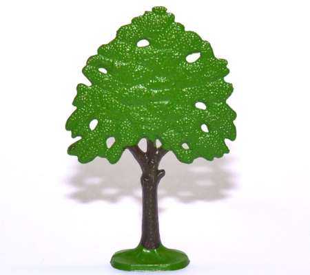 Baum, Laubbaum, Tree Flat Oak painted with solid base grün
