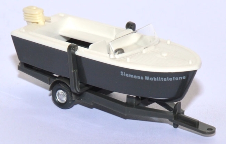 Motorboot auf Anhänger - Siemens Mobiltelefone weiß