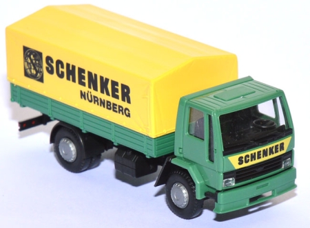 Ford Cargo Pritschen-LKW mit Plane Schenker Nürnberg grün