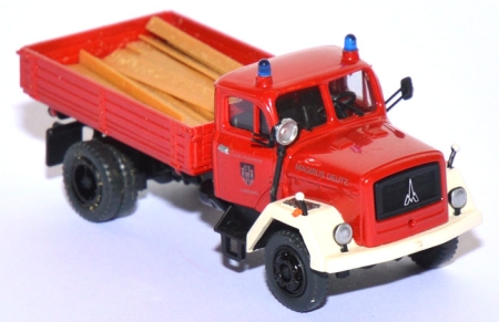 Magirus F 150 D Pritschen-LKW mit Ladung Feuerwehr Limburg rot