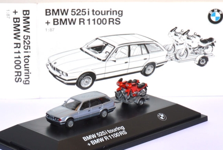 BMW 525i (E34) Touring Gespann mit 2x Motorrad BMW R1100RS