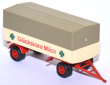 Pritschen-​​LKW-​Anhänger 2achsig Glücksklee Milch