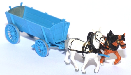 Pferdegespann Kastenwagen blau