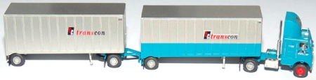 Transcon Freightliner with two 28`Wedge Trailers