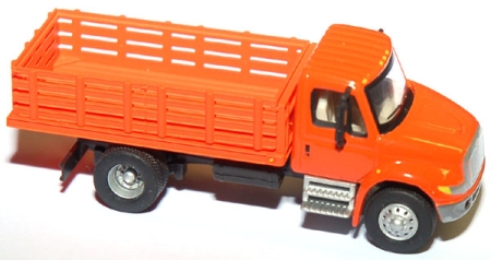 International 4300 Stacke Bed Truck orange