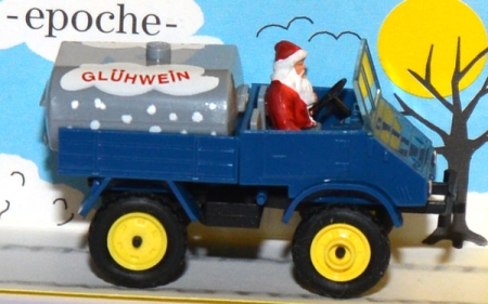 Mercedes-Benz Unimog 411 Weihnachtsmodell Glühwein blau