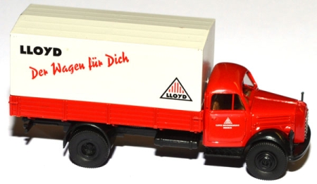 Borgward 4500 Pritschen-LKW mit Plane Lloyd Bremen rot