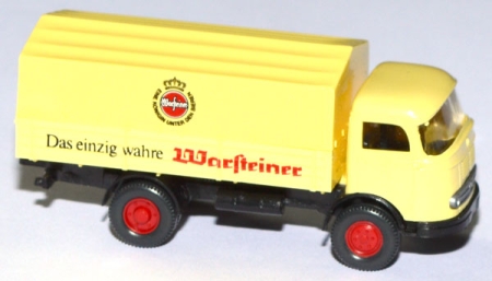 Mercedes-Benz LP 321 Pullman Pritschen-Lkw Warsteiner hellschwefelgelb