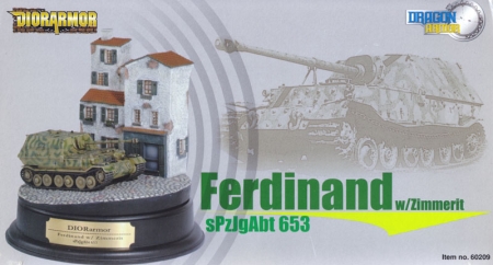 Panzer Ferdinand w/Zimmerit, 1/s.Pz.Jg.Abt.653, Ost Front 1943 + Diorama Gebäude