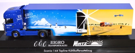 Scania 124 TL Kühlkoffersattelzug Wirtz Eigro Transportkälte