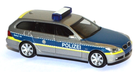 BMW 5er Touring Autobahnpolizei Darmstadt blau