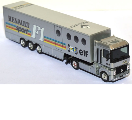 Renault AE 500 Magnum Koffersattelzug Renntransporter F1 silber