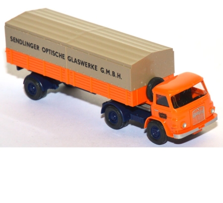MAN 415 FS Pritschensattelzug Sendlinger Glaswerke