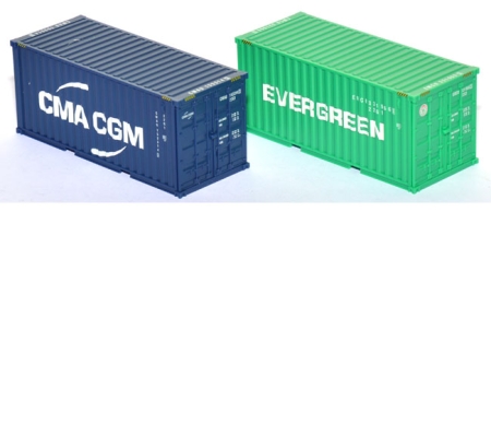 Container 20 ft 2 Stück Evergreen + CMA-CGM