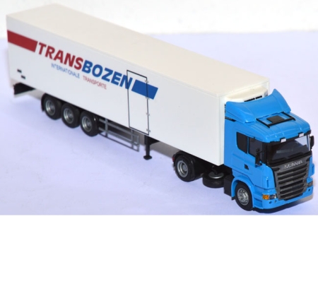 Scania R 470 Streamline Kühlkoffersattelzug Transbozen blau