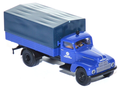 Ford FK 3500 Pritschen-LKW mit Plane THW blau