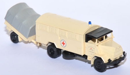 MAN 630 L2a Lazarett-LKW mit Anhänger Deutsches Rotes Kreuz cremeweiß