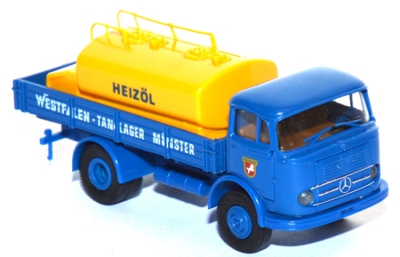 Mercedes-Benz L 328/338 Pritschen-LKW mit Öltank Heizöl Münster enzianblau