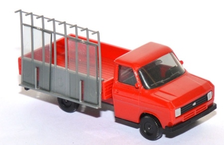 Ford Transit MK2 Pritsche mit Glasereiaufbau rot