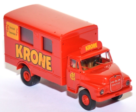 MAN 650 Koffer-​LKW Generatorwagen Circus Krone rot
