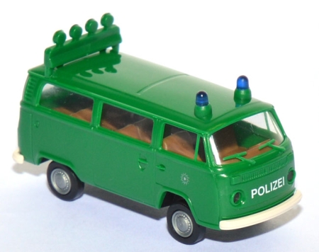 VW T2 Bus Polizei Stau-Warnfahrzeug grün