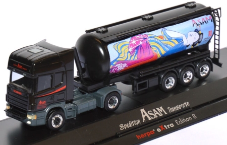 Scania R TL Silo-Sattelzug „Edo Geisha“ Asam Spedition schwarz