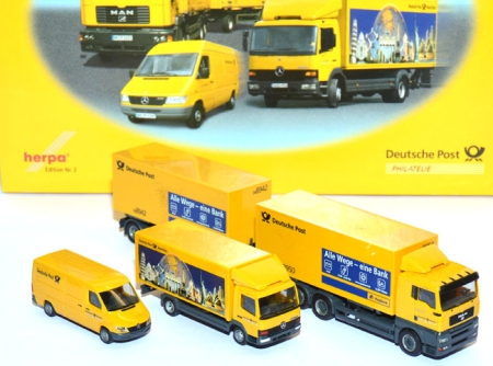 MAN TG-A Kofferlastzug + Mercedes-Benz Atego Koffer-LKW + Mercedes-Brnz Sprinter Kasten Deutsche Post