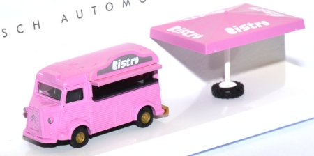 Citroen H Bistro mit Sonnenschirm magenta 41964