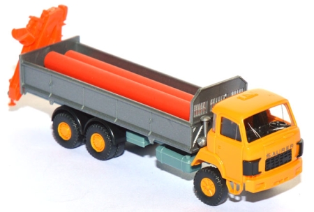 Saurer D290/330 Röhrentransporter mit Ladekran orange