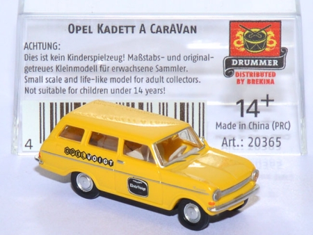 Opel Kadett A Caravan 2türig  Opel Voig gelb