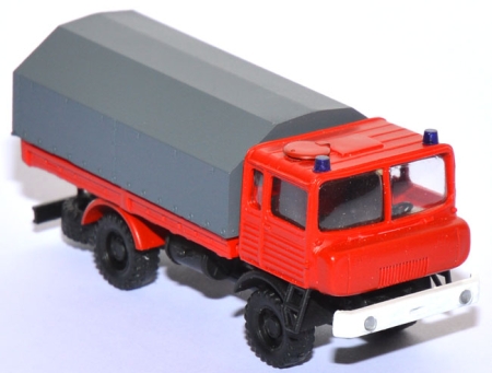 IFA L60 Prototyp Pritschen-LKW mit Plane Feuerwehr rot