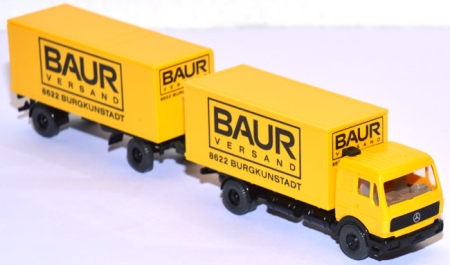 Mercedes-​Benz NG 1635 Kofferlastzug Baur Versand gelb