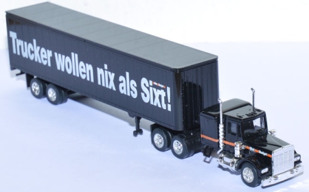 Kenworth CON Koffersattelzug Sixt schwarz