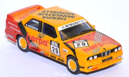 BMW M3 (E30)  Herpa Miniatur Modelle Recaro #29 gelb