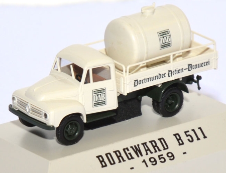 Borgward B 511 Bierpritsche mit Tank Dortmunder Actien-Brauerei weiß