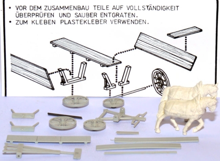 Pferdegespann Bauernwagen / Kastenwagen zweispännig - Bausatz Kleinserienmodell