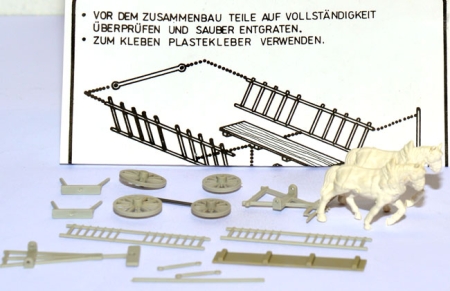 Pferdegespann Leiterwagen klein zweispännig - Bausatz Kleinserienmodell