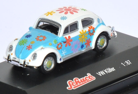 VW Käfer 1300 Flower Power weiß / blau