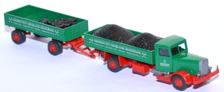 Hanomag HD 5 N Pritschenlastzug Kohletransport minzgrün