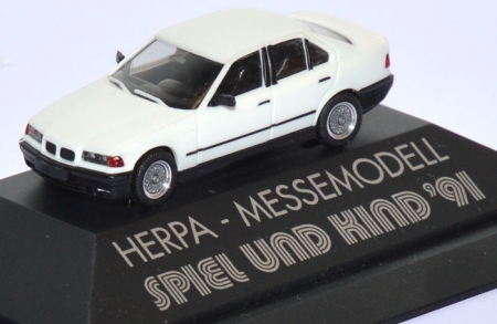 BMW 325i (E36) mit BBS Felgen - Herpa-Messemodell Spiel und Kind ´91 weiß