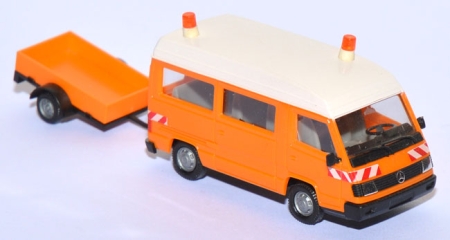 Mercedes-​Benz 100 D Bus HD mit Anhänger kommunal orange