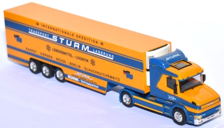 Scania 124 L 420 Hauber Kühlkoffer-Sattelzug Spedition Sturm