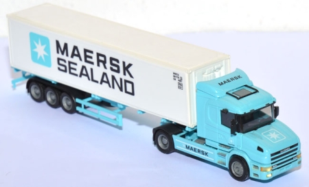 Scania T124 L 420 Hauber Containersattelzug 40 ft. Maersk / Sealand